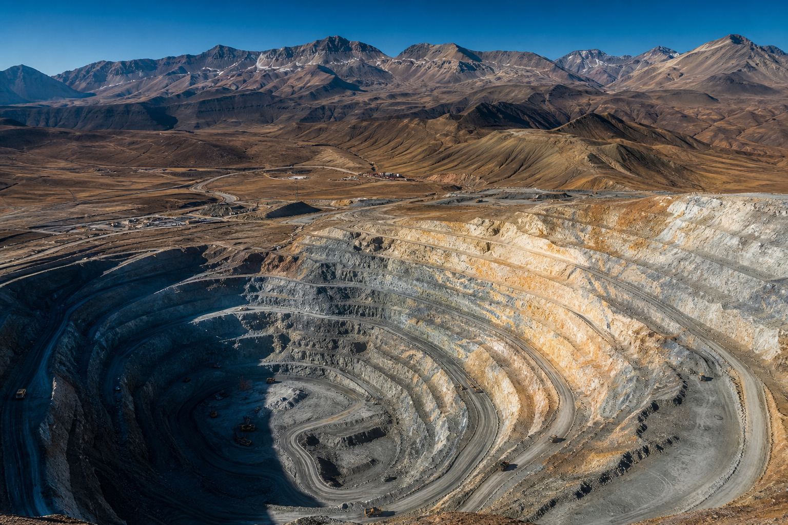 Operación minera a gran escala en los Andes