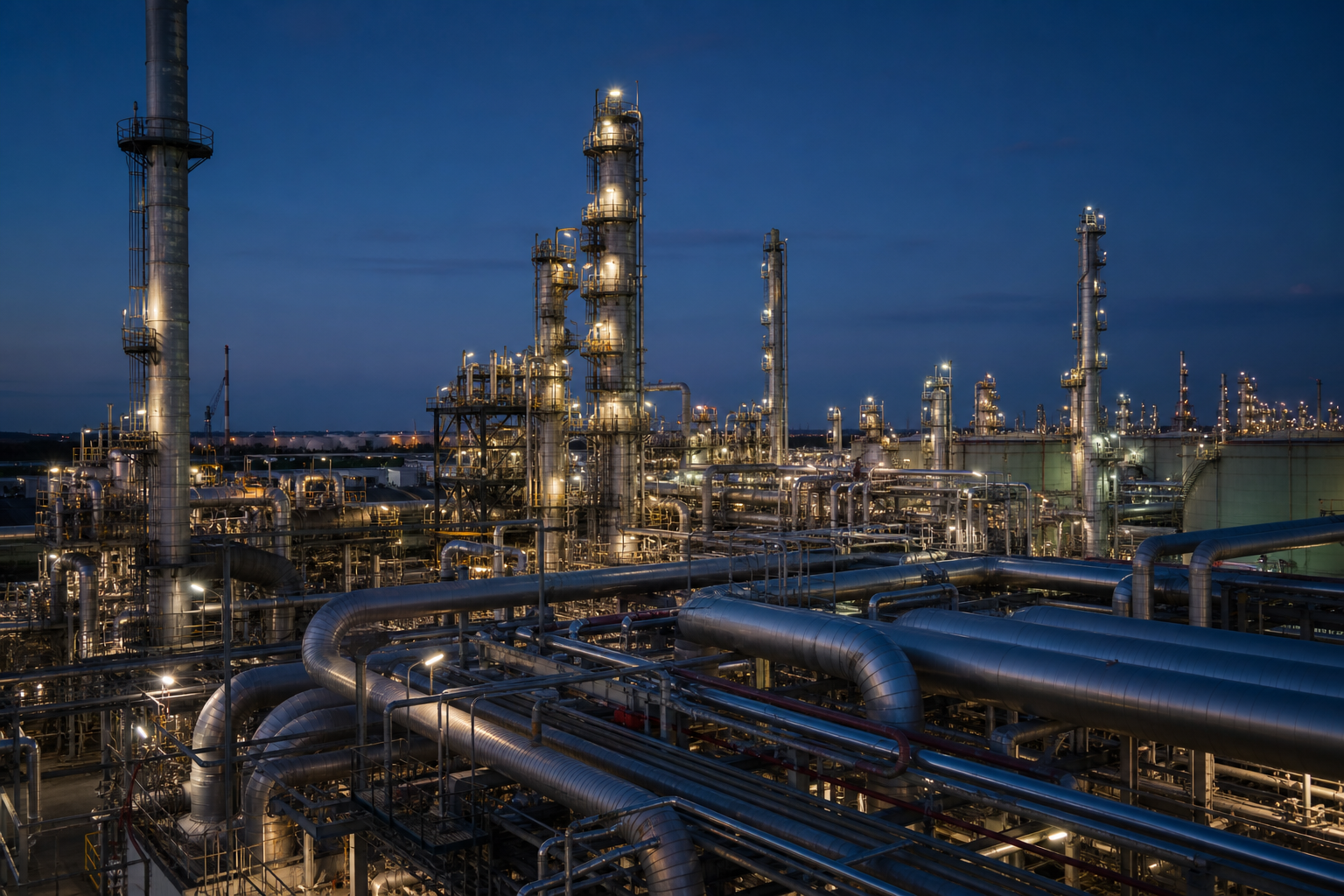 Complejo energético industrial durante la hora azul